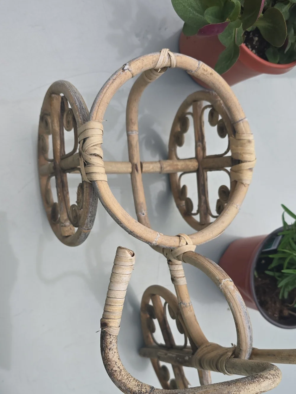 Home Accents Decorative Wicker Bamboo RattanPlant Tricycle Planter Vintage